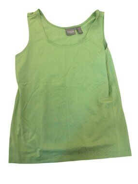 Chicos Green Sleeveless Tank Top Size 1 Small Nylon/Spandex Blend Basic Solid